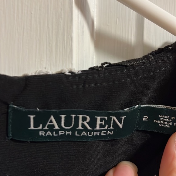 Ralph Lauren black and white floral lace design size 2 dress. - Picture 4 of 6